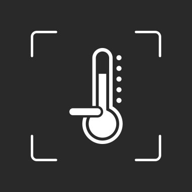 Termometre, soğuk. sıcaklık subzero. Beyaz nesne kamera otomatik odaklama koyu arka plan üzerinde