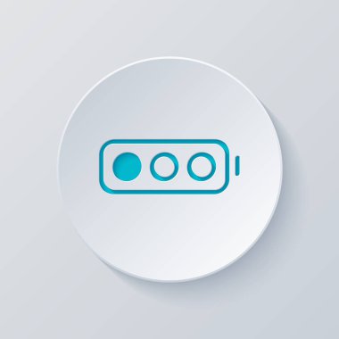 Basit pil, düşük düzeyde. Gri ve mavi katmanları ile daire kes. Kağıt tarzı