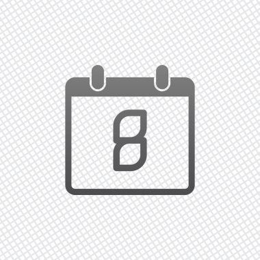 8 gün, basit simgesi ile takvim. Kılavuz arka plan üzerinde