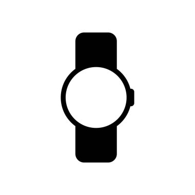 El yuvarlak göstermek akıllı izle. Teknoloji simgesi. Beyaz arka planda siyah