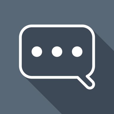 Basit metin bulut. Doğrusal, ince anahat. Uzun Gölge arka plan üzerinde beyaz düz simgesi