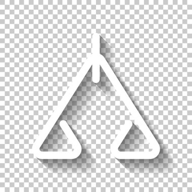 Soyut simgesini veya logo ölçek. Gölge şeffaf arka plan üzerinde beyaz simgesi