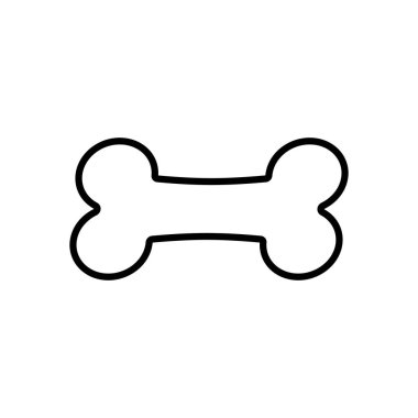 Köpek kemik simgesi. Beyaz arka planda siyah simgesi