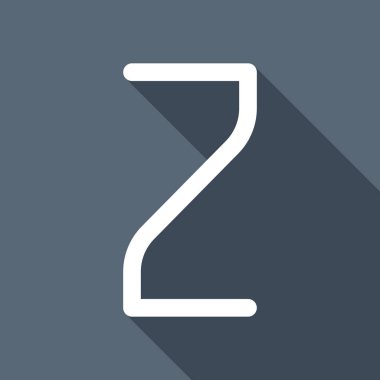 Sayı 2, rakamı, iki. Uzun Gölge arka plan üzerinde beyaz düz simgesi