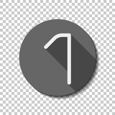 1 numara, rakamı, bir. düz simgesi, uzun gölge, daire, şeffaf ızgara. Rozet veya etiket stili