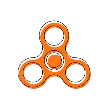 Değer değiştirici simgesi. Stres için bir oyuncak. İzole simge siyah ince dağılımı ve farklı katmanlarda doldurma taşındı turuncu oluşan. Beyaz arka plan