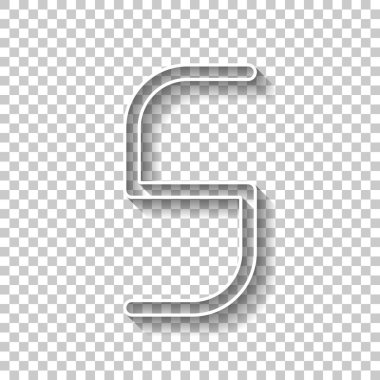 Sayı 5, rakamı, beşinci. Gölge şeffaf arka plan üzerinde beyaz anahat işaretiyle