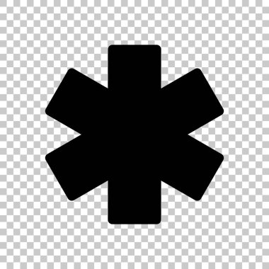 Hayat yıldızı. Saydam arka plan üzerinde siyah sumbol.