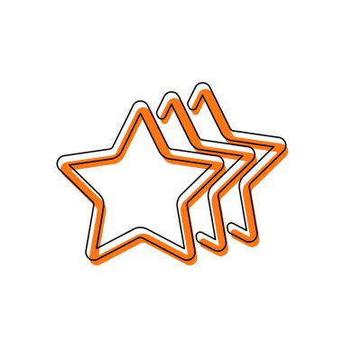 yıldız simgesi oranı. İzole simge siyah ince dağılımı ve farklı katmanlarda doldurma taşındı turuncu oluşan. Beyaz arka plan