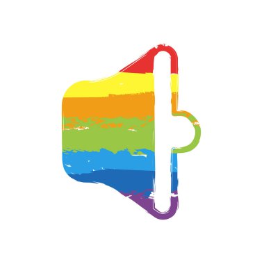 basit birim orta. Çizim işaretiyle Lgbt stil, gökkuşağı (kırmızı, turuncu, sarı, yeşil, mavi, Indigo, menekşe, yedi renk