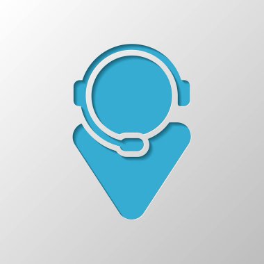 Müşteri Hizmetleri. servisini destekleyen. basit simgesi. Kağıt tasarımı. Gölge ile düzenlenen sembolü