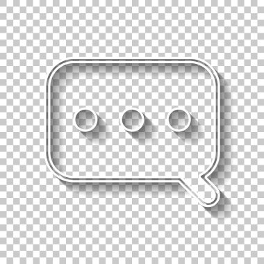 Basit metin bulut. Doğrusal, ince anahat. Gölge şeffaf arka plan üzerinde beyaz anahat işaretiyle