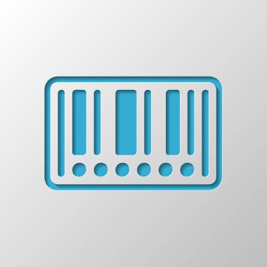 Barkod etiket simgesi. Daire numaraları yerine. Kağıt tasarımı. Gölge ile düzenlenen sembolü