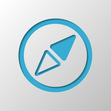 Basit pusula simgesini. Kağıt tasarımı. Gölge ile düzenlenen sembolü