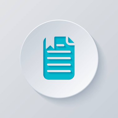 metin ve yer işareti belge. Gri ve mavi katmanları ile daire kes. Kağıt tarzı