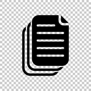 belge. basit siluet. Saydam arka plan siyah sembolü