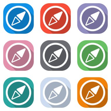 Basit pusula simgesini. Beyaz simgeleri uygulamalar için renkli kareler olarak ayarlayın. Sorunsuz imkanı ve desen poster için