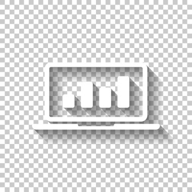 Grafik finans, büyümek. Gölge şeffaf arka plan üzerinde beyaz simgesi