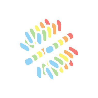 Yük ya da bekleme simgesi. Beyaz arka plan üzerinde renkli izometrik simgeler yığını