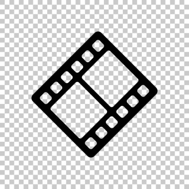 Film şeridi. basit siluet. Saydam arka plan siyah sembolü