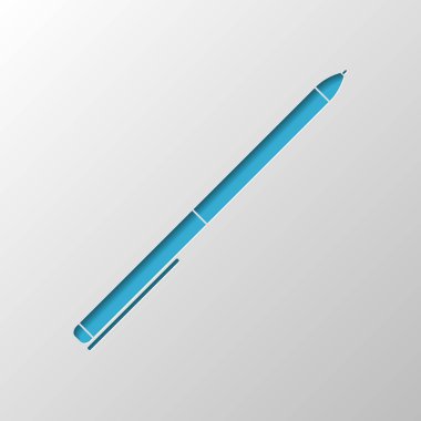 Kalem simgesi. Kağıt tasarımı. Gölge ile düzenlenen sembolü