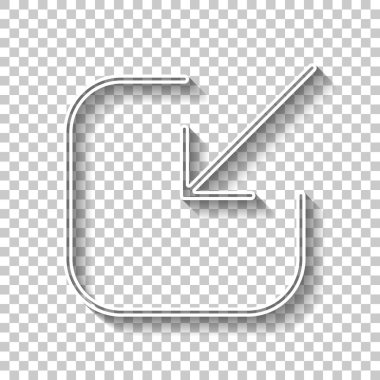 Paylaşımı, oturum açma veya indir. Çapraz ok Meydanı içine. Gölge şeffaf arka plan üzerinde beyaz anahat işaretiyle