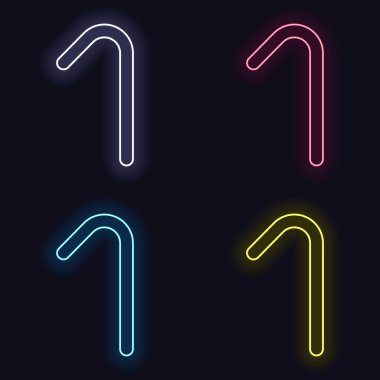 Bir numara, sayısal, basit bir mektup. Neon işareti kümesi. Koyu arka plan üzerinde casino tarzı. Seamless modeli