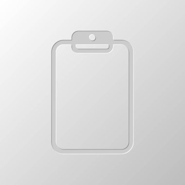 Kağıt ile tablet. Kağıt tasarımı. Düzenlenen sembolü. Çekirdeksiz stili