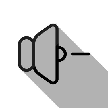 birim simgesini eksi. Uzun gölge beyaz arka planda siyah nesnesiyle