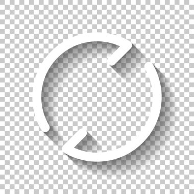 Basit oklar, güncelleştirmek, yeniden yükleyin. Gezinti simgesi. Basit ok, geriye doğru. Gezinti simgesi. Doğrusal sembolü ile ince bir çizgi. Bir çizgi stili. Gölge şeffaf arka plan üzerinde beyaz simgesi