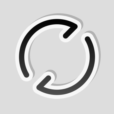 Basit oklar, güncelleştirmek, yeniden yükleyin. Gezinti simgesi. Basit ok, geriye doğru. Gezinti simgesi. Doğrusal sembolü ile ince bir çizgi. Bir çizgi stili. Etiket tarzı ile beyaz ve gri arka plan üzerinde basit gölge