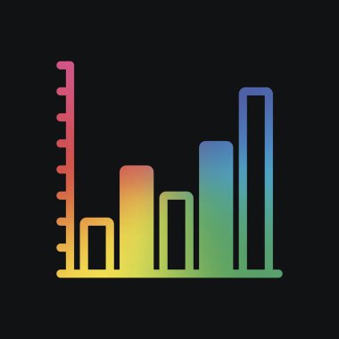 Grapgic finans, büyümek. Gökkuşağı rengi ve koyu arka plan