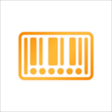 Barkod etiket simgesi. Daire numaraları yerine. Portakal işareti beyaz arka plan üzerinde düşük ışık ile