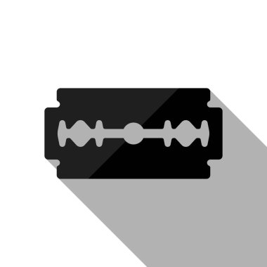 bıçak. basit siluet. Uzun gölge beyaz arka planda siyah nesnesiyle