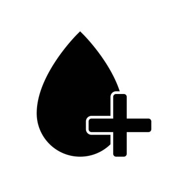 damla kan ve tıbbi çapraz. basit simgesi