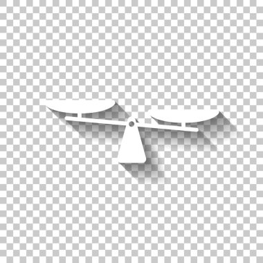 ölçek, basit sembol siluet. Gölge şeffaf arka plan üzerinde beyaz simgesi