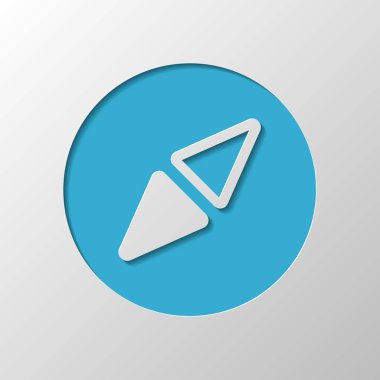 Basit pusula simgesini. Kağıt tasarımı. Gölge ile düzenlenen sembolü