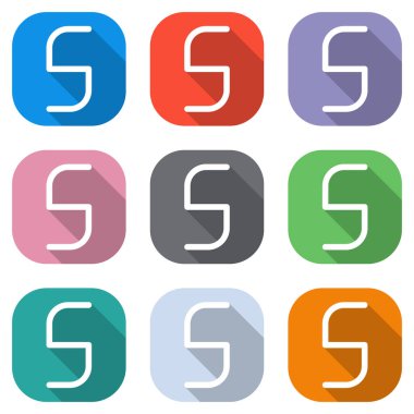 Sayı 5, rakamı, beşinci. Beyaz simgeleri uygulamalar için renkli kareler olarak ayarlayın. Sorunsuz imkanı ve desen poster için