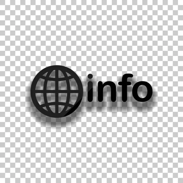 Domaine Pour Les Ressources Information Globe Info Icône Verre Noir — Image vectorielle