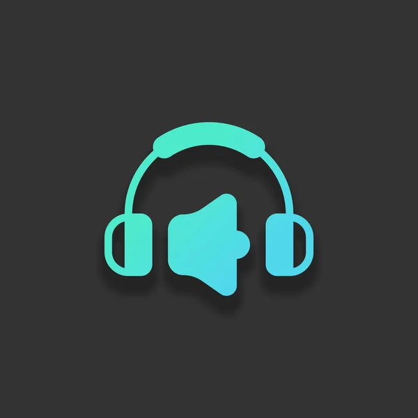 Auriculares Nivel Volumen Nivel Volumen Máximo Icono Simple Concepto Logotipo — Vector de stock