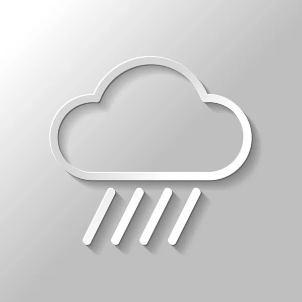 Bulut Yağmur Hava Basit Simgesi Doğrusal Tarzı Kağıt Tarzı Ile — Stok Vektör