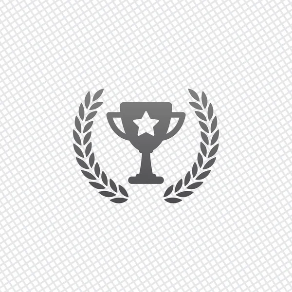 Copa Campeones Con Corona Laurel Estrella Icono Simple Sobre Fondo — Vector de stock