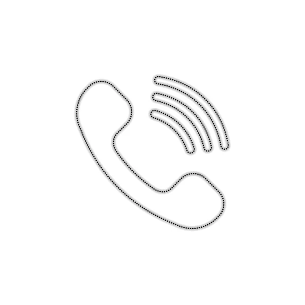 Klingelnde Telefone Retro Symbol Gepunktete Silhouette Mit Schatten Auf Weißem — Stockvektor