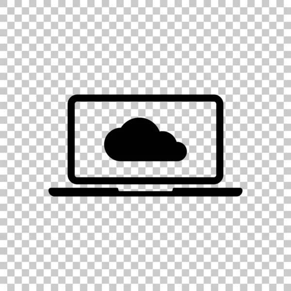 クラウド技術 ソフトウェア ノート パソコンと雲 背景を透明に — ストックベクタ