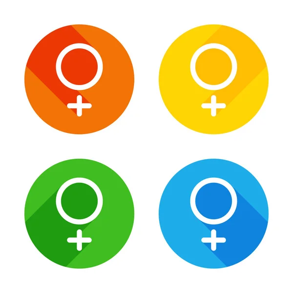 Gender Symbol Lineares Symbol Einfache Frauen Ikone Flache Weiße Symbol — Stockvektor