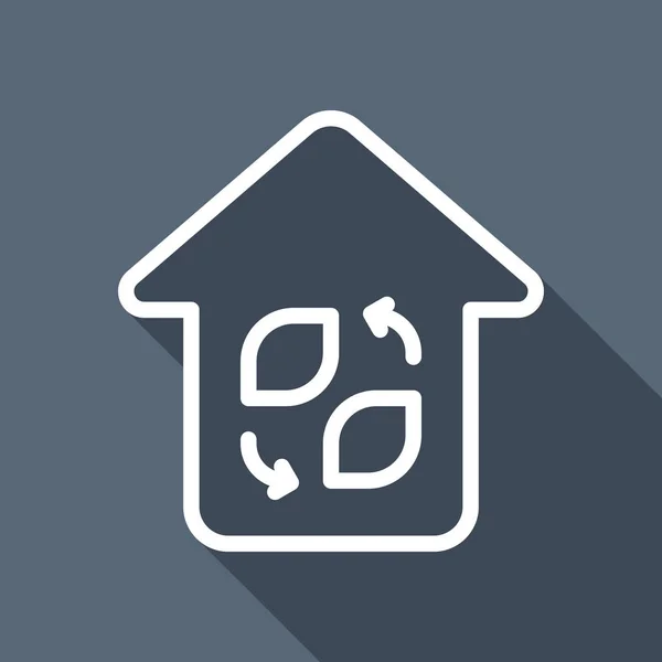 Eco House Logotipo Conceptual Icono Lineal Simple Con Contorno Delgado — Archivo Imágenes Vectoriales