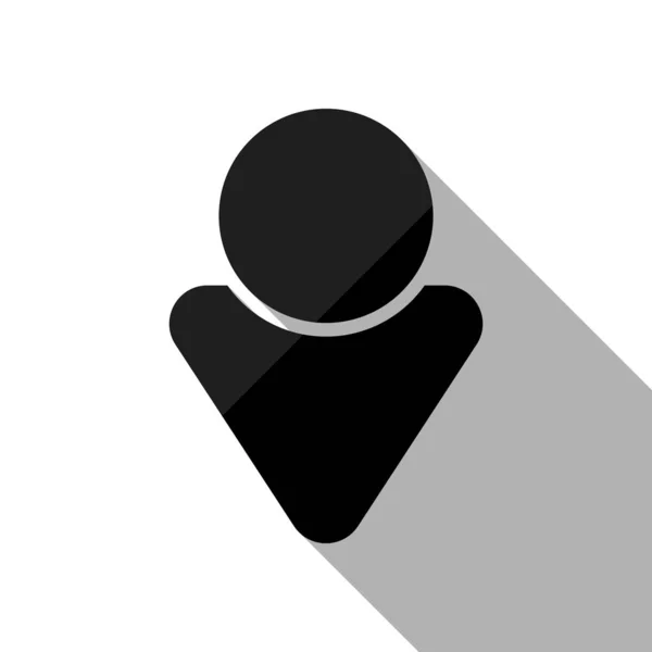 Απλή Αρσενικό Σύμβολο Άνθρωπος Στο Εικονίδιο Μαύρο Αντικείμενο Μεγάλη Σκιά — Διανυσματικό Αρχείο