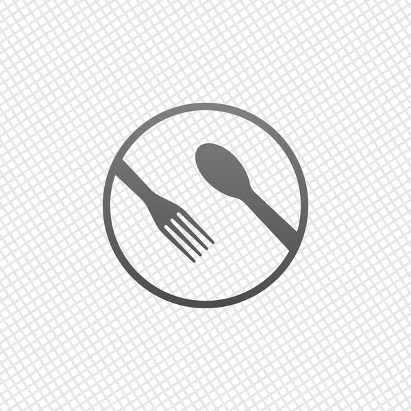 Outils Alimentaires Fourchette Cuillère Sur Fond Grille — Image vectorielle