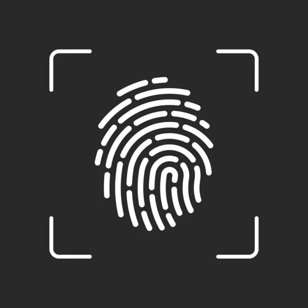 Fingerprint Simple Icon Logo App White Object Camera Autofocus Dark — Stock Vector