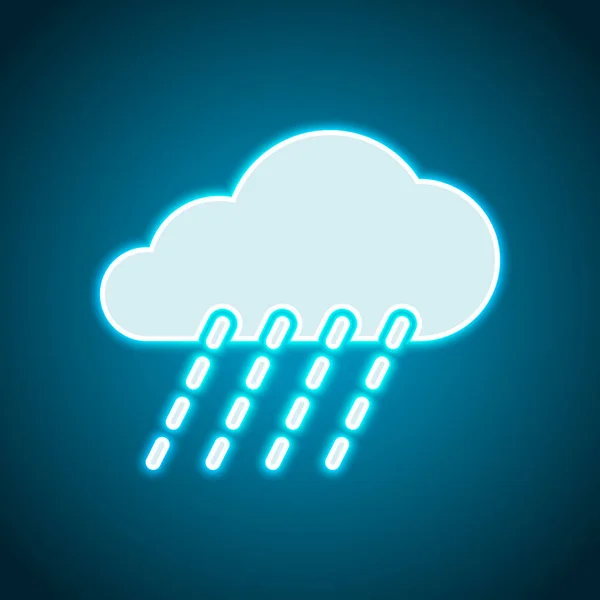 Yağmur Hava Simgesi Neon Tarzı Işık Dekorasyon Simgesi Parlak Elektrik — Stok Vektör